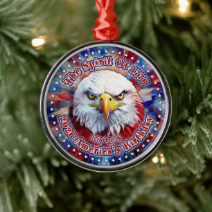 The Spirit Of 1776, 2026 America’s Red Eagle Firew Metal Ornament
