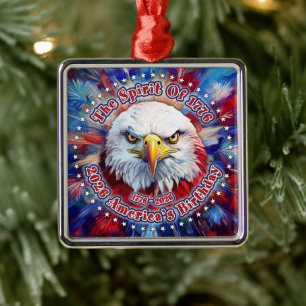 The Spirit Of 1776, 2026 America’s Red Eagle Firew Metal Ornament