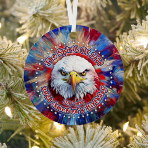 The Spirit Of 1776, 2026 America’s Red Eagle Firew Metal Tree Decoration