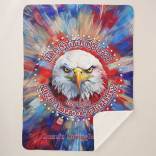 The Spirit Of 1776, 2026 America’s Red Eagle Firew Sherpa Blanket
