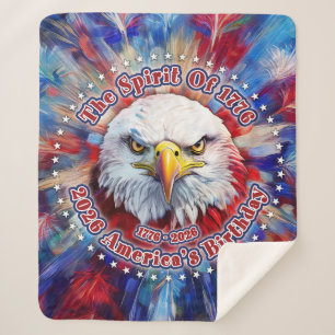 The Spirit Of 1776, 2026 America’s Red Eagle Firew Sherpa Blanket