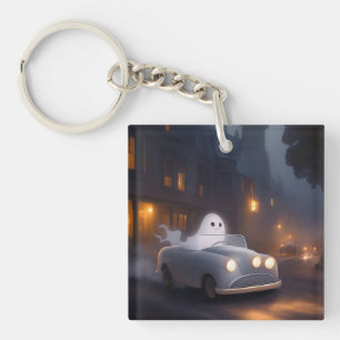 The Spirit of All Hallows' Eve A Ghost's Joyride Key Ring