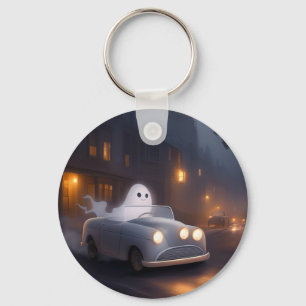 The Spirit of All Hallows' Eve A Ghost's Joyride Key Ring