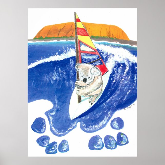 The Spirit of Australia - Koala Bear Wind Surfing Poster (Front)