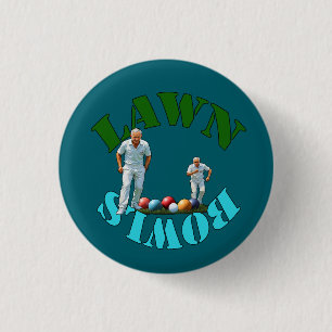 The Spirit of Lawn Bowls: Bowlers and Bowls 3 Cm Round Badge