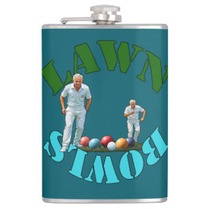 The Spirit of Lawn Bowls: Bowlers and Bowls Hip Flask