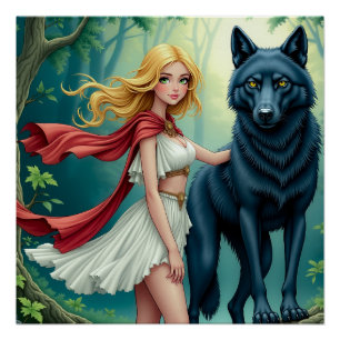 The Spirit of the Forest: Harmony with the Wolf Poster