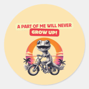 The Spirit of Youth Gecko on Bike Classic Round Sticker