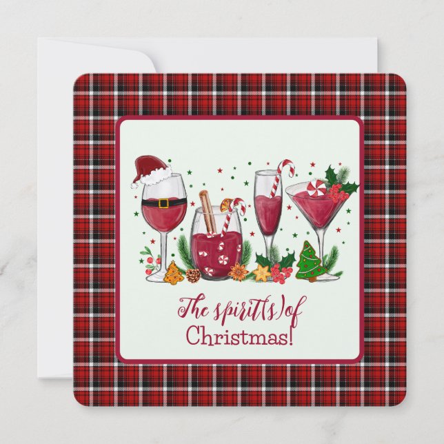 The Spirits of Christmas Cocktails Card (Front)