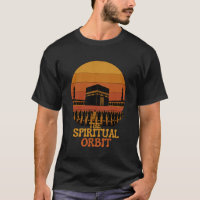 The Spiritual Orbit - Retro Tawaf Kaaba Sunset Art