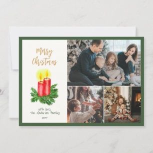 The Spirt of Christmas Advent Candles 3 Photo Holiday Card