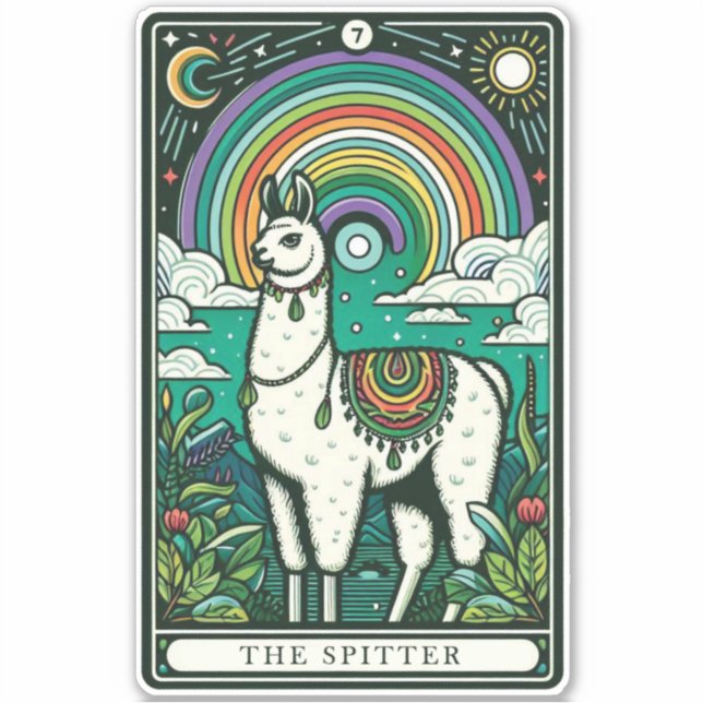 The Spitter Llama Tarot Card (Front)