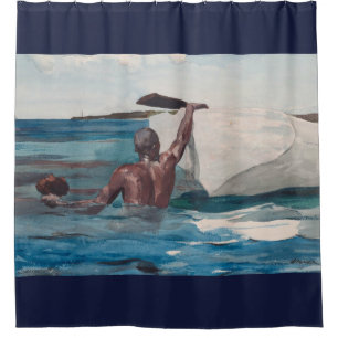 The Sponge Diver - Homer Winslow 1898 Shower Curtain