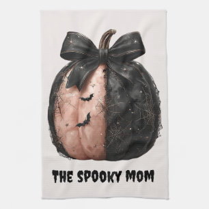 The Spooky Mom Halloween Pumpkin Tea Towel
