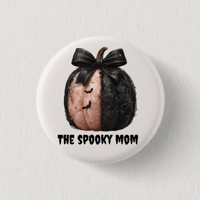 The Spooky Mum Halloween Pumpkin 3 Cm Round Badge (Front)