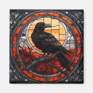 The Spooky Raven Stained Glass Magnet