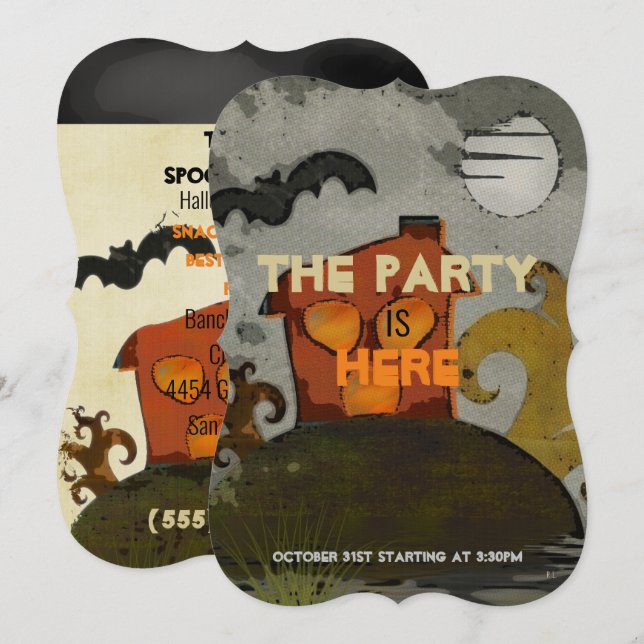 The Spookz Whismical Folk Art Invitation (Front/Back)