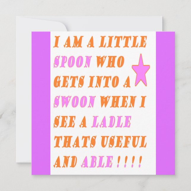 The Spoon Falls In Love With The Ladle             (Front)