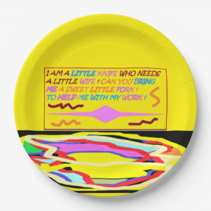 The Spoon Falls In Love With The Ladle and knife Paper Plate