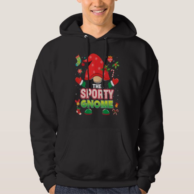 The Sporty Gnome Matching Family Merry Christmas P Hoodie (Front)