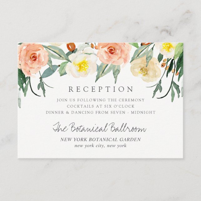 The Spring Blossoms Wedding Collection Reception Enclosure Card (Front)