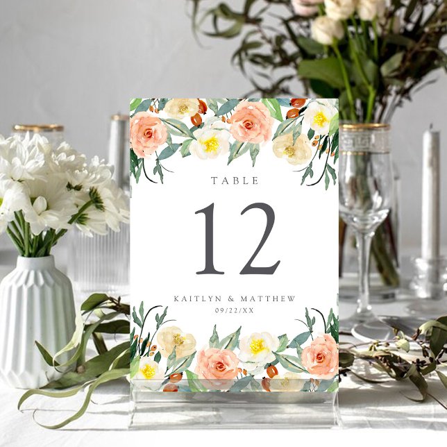 The Spring Blossoms Wedding Collection Table Number (Creator Uploaded)