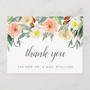 The Spring Blossoms Wedding Collection Thank You Announcement Postcard