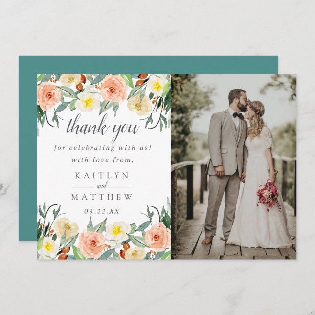 The Spring Blossoms Wedding Collection Thank You Card (Front/Back)