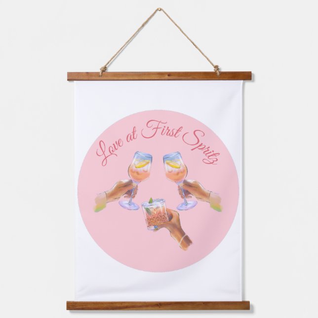 The Spritz Squad | Aperol Bachelorette Party Theme Hanging Tapestry (Front)
