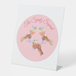 The Spritz Squad Bachelorette Party Bridal Squad Pedestal Sign