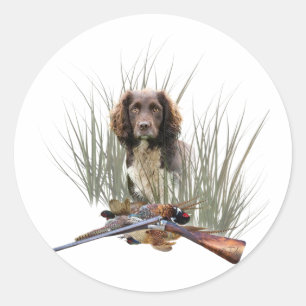 The Sprocker Spaniel , Gun dog art    Classic Round Sticker