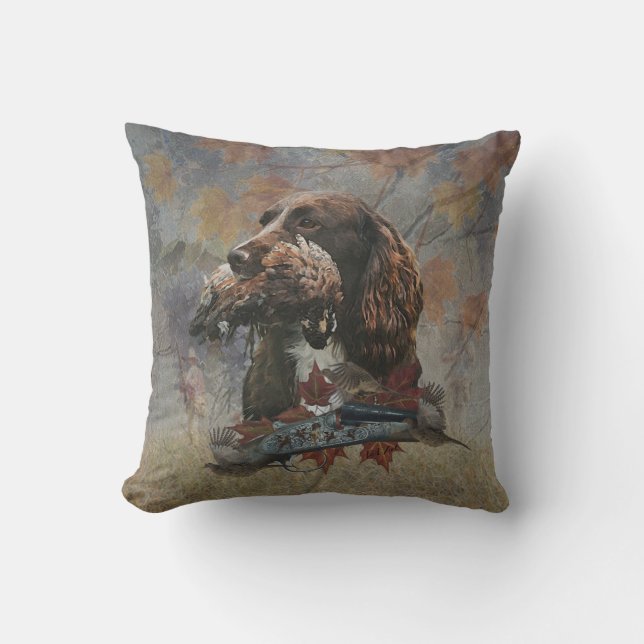 The Sprocker Spaniel , Gun dog art Cushion (Front)