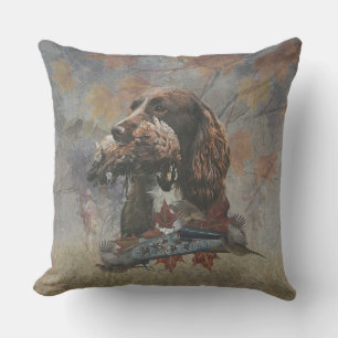 The Sprocker Spaniel , Gun dog art Cushion