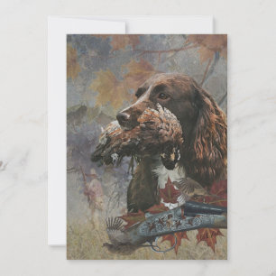 The Sprocker Spaniel , Gun dog art   Invitation