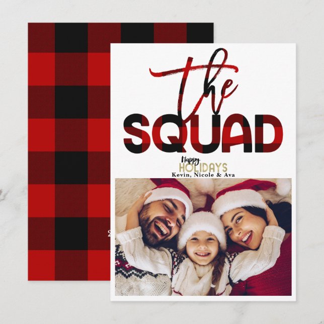 THE SQUAD Family Christmas Holiday Photo Card (Front/Back)