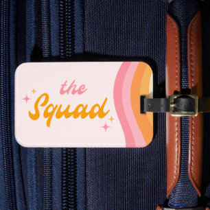 The Squad Groovy Pink & Orange Luggage Tag