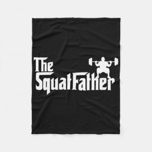 The Squat Father Workout Bodybuilder Bodybuilding  Fleece Blanket