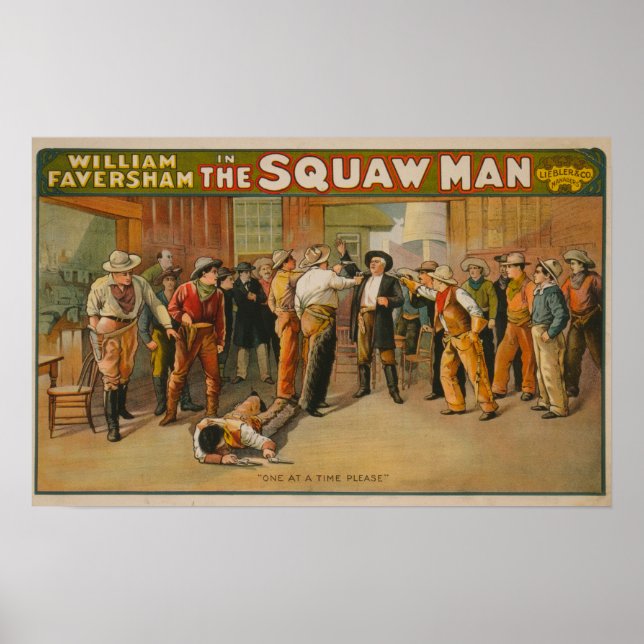 The Squaw Man Western Drama Theater Poster (Front)