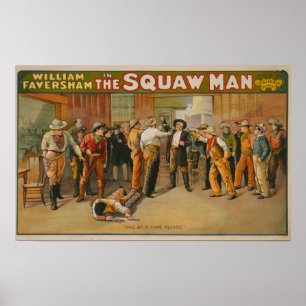 The Squaw Man Western Drama Theatre Poster