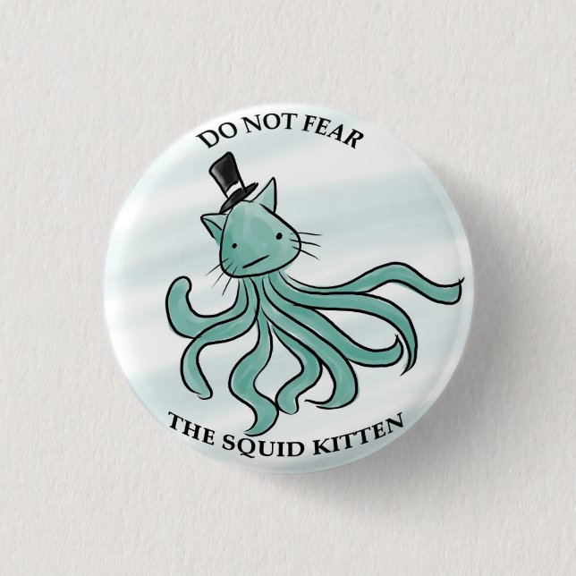 THE SQUID KITTEN 3 CM ROUND BADGE (Front)