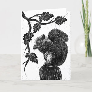 The squirrel and the acorn holiday card