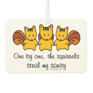 The squirrels steal my sanity car air freshener