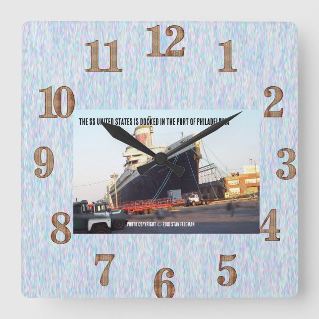 The SS United States Square Wall Clock (Front)