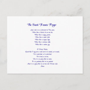 The St Francis Peace Prayer Postcard