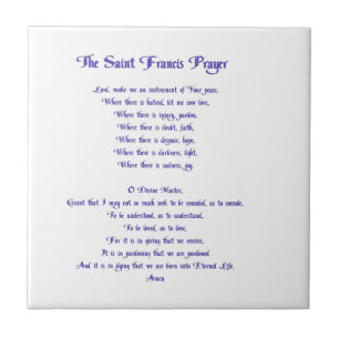 The St Francis Prayer Ceramic Tile