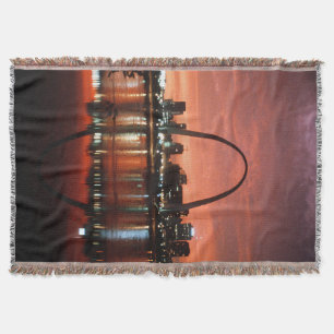 The St. Louis Arch at Dusk Photograph Throw Blanket