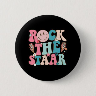 The Staar Test Testing Day Retro Groovy Teacher St 6 Cm Round Badge