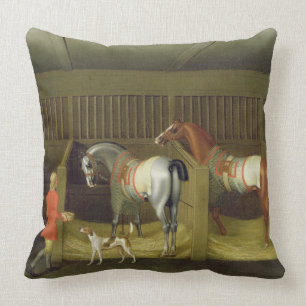 The Stables and Two Famous Running Horses belongin Cushion