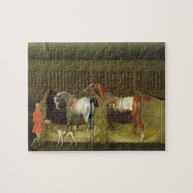 The Stables and Two Famous Running Horses belongin Jigsaw Puzzle (Horizontal)