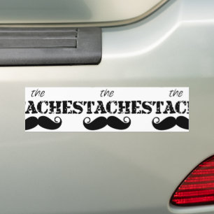 The Stache Moustache Pattern Bumper Sticker